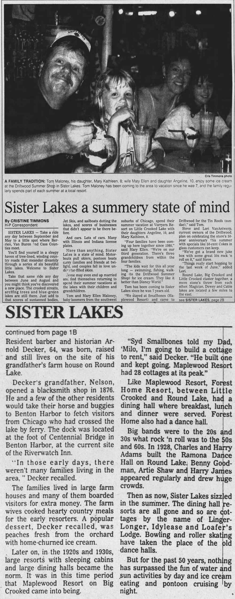 Maplewood Resort (Smallbones Resort) - June 29 1997 Life Around Sister Lakes